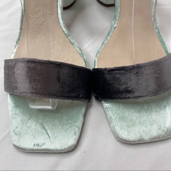 Midas Block Heel Sandals Blue Velvet Strappy - Picture 5 of 11